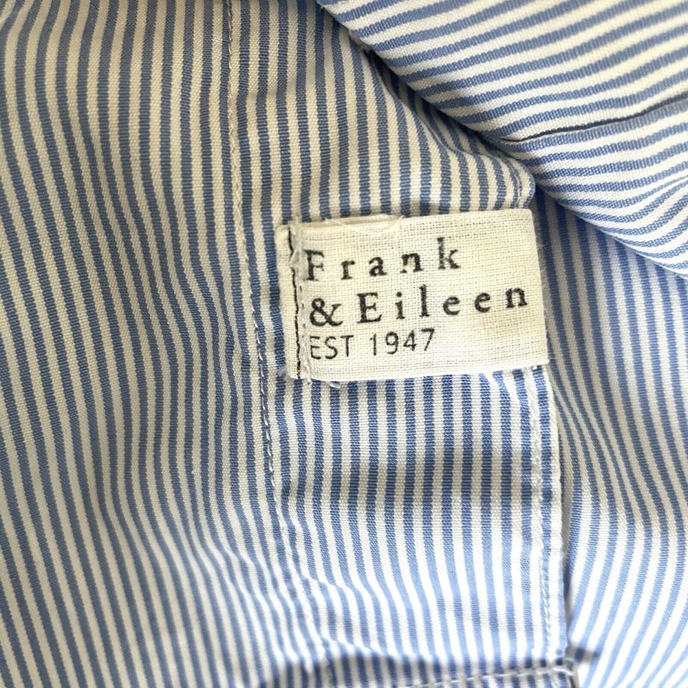Frank & Eileen Striped Blue White Cotton Long Sleeve Button Down Shirt Size S - Picture 3 of 9